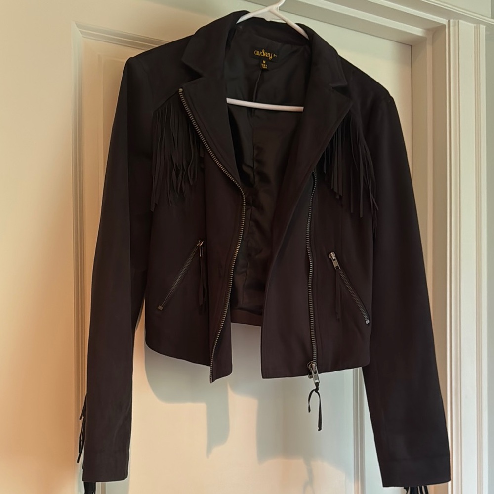 Audrey Suede Black Fringe Jacket